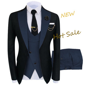 Vente chaude hommes costume grande taille trois pièces robe mince meilleur homme et marié costume - Product Image 3
