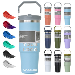 Bonnie Custom Logo 20oz 30oz Bpa-free Camping Travel Mug Metal Tumbler Stainless Steel Flip Straw Tumbler With Lid - Product Image 1
