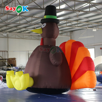 Sayok 4m gigante inflable feliz Acción de Gracias pavo inflable pollo publicidad inflable pavo modelo para evento