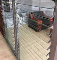 Cadres de fenêtres à persiennes motorisées avec ouverture horizontale, grilles en alliage d'aluminium pour usage commercial