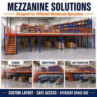 Platform Mezzanine Baja Multi-Level Tugas Berat Khusus dan Sistem Lantai Mezzanine Industri untuk Penyimpanan Gudang