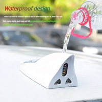 Autres accessoires extérieurs pour voiture, lumière d'avertissement d'urgence à LED, antenne magnétique solaire en forme d'aileron de requin en ABS pour voiture