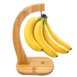 <span class=keywords><strong>Porte</strong></span>-fruits en bois de bambou avec crochet en acier inoxydable naturel - Product Image 1