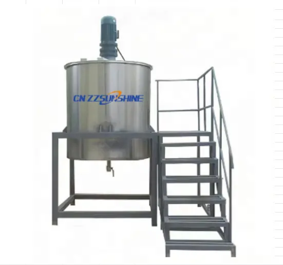 Tanque de mistura de líquidos de aço inoxidável para fabricação de sabão, máquina de mistura de sabão líquido ZZSS com agitador