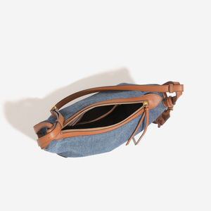 Customizable European American Zipper Denim Crossbody Bag Versatile Dumpling Backpack <b>Pillow</b> Shoulder Bag Tanjing - Product Image 3