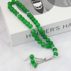 Tasbih étnico YASEEN de 33 cuentas de ágata sintética ligera de 10 mm para el culto en la mezquita y la memoria de dhikr durante viajes. - Product Image 1