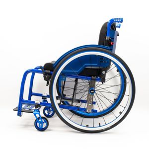 Fauteuil roulant manuel Shi Peng WI5805 bleu en alliage d'aluminium pliable à dégagement rapide pour usage sportif - Product Image 2