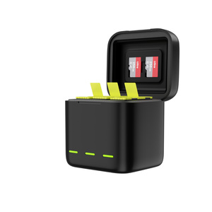Venta caliente Telesin <span class=keywords><strong>Gopro</strong></span> Triple caja de cargador de almacenamiento de batería con 2 uds Kit de baterías para <span class=keywords><strong>GoPro</strong></span> <span class=keywords><strong>Hero9</strong></span>/10/11/12 - Product Image 2