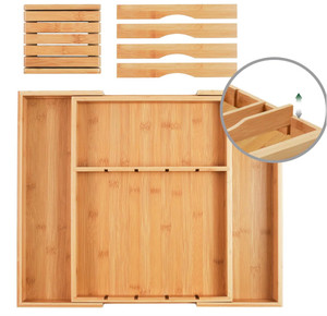 Organisateur de tiroir de cuisine en bambou extensible de qualité supérieure - Product Image 6