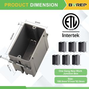 Caja de Conexiones Eléctrica de PVC Barep con Certificación ETL, 20 Cuin, 1 Entrada, Nueva, para Interruptor, GFCI, Atenuador - Product Image 6