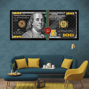 El Presidente estadounidense <span class=keywords><strong>Benjamin</strong></span> Franklin, cuadro de 100 dólares, pintura para decoración del hogar, póster rico, pinturas impresas en HD - Product Image 2