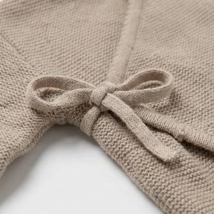 <span class=keywords><strong>Ropa</strong></span> de bebé tejida al por mayor, pelele beige con pies para bebé, mono de algodón orgánico para recién nacido con lazo lateral para otoño e <span class=keywords><strong>invierno</strong></span> - Product Image 6