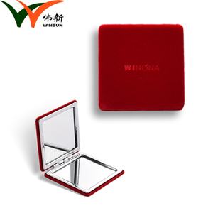 Luxury Design Gifts Portable Red Velent <b>Mirror</b> Double Side Foldable Pocket <b>Mirror</b> - Product Image 3