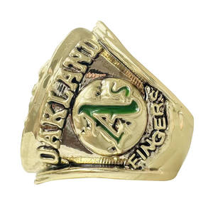 Bague de championnat des Oakland Athletics de 1974 de la <span class=keywords><strong>MLB</strong></span> YY, en alliage et cristal, bijoux classiques décontractés/sportifs, vente en gros du fabricant - Product Image 3
