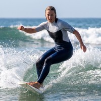 Combinaison de plongée une pièce pour femme, fermeture éclair arrière 2 mm, tissu recyclé, pour le surf et la plongée