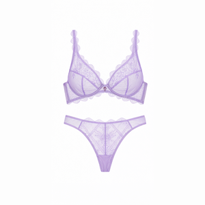 Lencería Sexy al por Mayor con Borde Festoneado, Brasier de Encaje Transparente para Mujer, <span class=keywords><strong>Ropa</strong></span> <span class=keywords><strong>Interior</strong></span> para <span class=keywords><strong>Romance</strong></span>, Lencería Sexy para Mujeres de 18 Años - Product Image 1