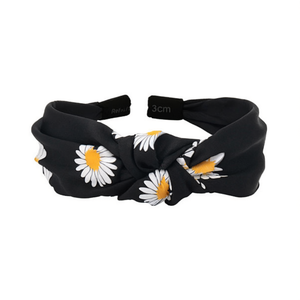 Fascia per capelli in raso con nodo a margherita da 3 cm per donna, accessorio per capelli alla moda - Product Image 2