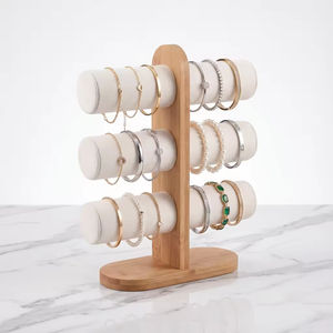 Expositor de Joyería de Madera de Tres Niveles de Alta Calidad, Soporte en Forma de T para Collares, Pulseras, Cadenas y Relojes para Vitrina - Product Image 5