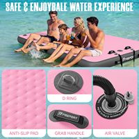 Bouée gonflable carrée pour piscine, lac et plage, avec sac de transport, idéale pour la famille et le bronzage