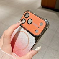 Coque de téléphone antichoc magnétique à airbag avec dégradé scintillant pour iPhone 18 17 16 15 14 13 12 Pro Max