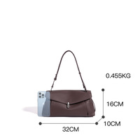 Bolso de Hombro de Piel Genuina de Vacuno para Mujer al por Mayor, Bandolera Ajustable, Bolso Estructurado para Uso Diario con Cierre Metálico