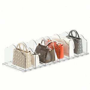 Custom Acrylic Standing Type Double Tier Bag and <b>Handbag</b> <b>Storage</b> Organizer <b>for</b> Living Room - Product Image 2