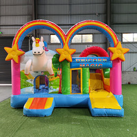 Château gonflable commercial de grande taille Hpfburg Einhorn Unicorn pour enfants avec toboggan