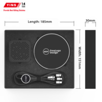 Regalos Publicitarios Corporativos Personalizados, Artículos Promocionales para Oficina, Altavoz Inalámbrico con Logotipo LED Navideño, Cable USB, Caja de Regalo