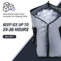 Sac isotherme étanche en PVC de 27,5 QT pour le transport du poisson, garde la glace 24-36h avec bouchon de vidange pour la pêche en mer et les pêcheurs.