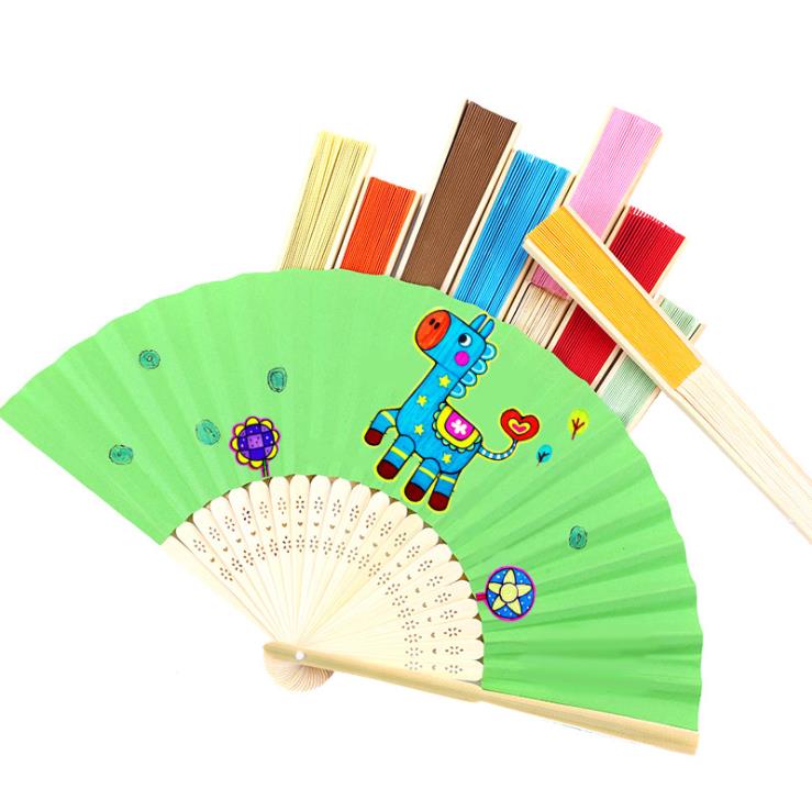 Рекламный подарок, персонализированный логотип, печатный складной веер, бамбуковые ручные вееры