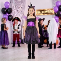Costume d'unicorn pour enfants Halloween Echo, robe noire avec bandeau, fête de carnaval, cosplay, costume de film TV pour filles