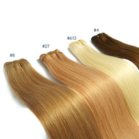 Extensions de cheveux humains en trame, cheveux chinois à cuticules alignées, Remy vierges, double tirage, 14-24 pouces, couleur personnalisée