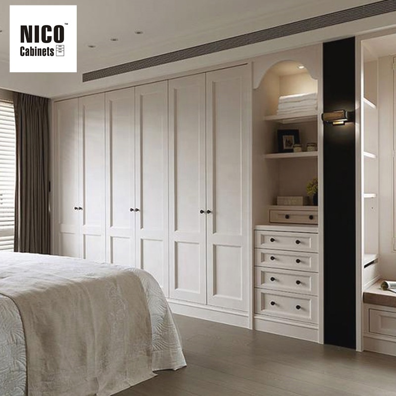 NICOCABINET, новый дизайн, Индивидуальные белые деревянные раздвижные двери, шкаф с туалетным столиком