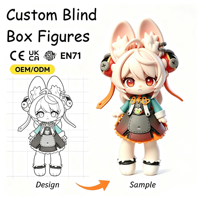 Figurine personnalisée style technologique oreilles de lapin, boîte mystère, personnage d'art en vinyle détaillé OEM, jouet pour cadeau en gros
