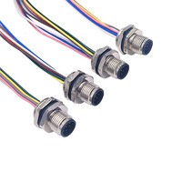 Connecteurs d'accessoires de connectivité étanches à montage sur panneau pour câbles d'aviation avec bornes femelles M12 8 broches OEM et ODM