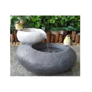 2 layer garden water fountain with Robin bird decoration home decora