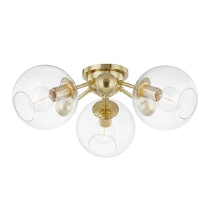 Brass & Ribbed Glass Drum Modern Luxury Flush Mount <b>Ceiling</b> <b>Light</b> | Opulent Lighting for Hotel Lobby & Premium Area - Product Image 5