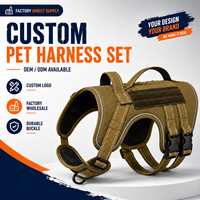 Harnais réfléchissant anti-traction pour chien avec poignée, double anneau en D, gilet tactique pour animal de compagnie, harnais réglable anti-évasion pour chien, OEM ODM