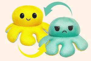 Peluche di Polpo con Doppia Espressione - Morbido <span class=keywords><strong>Animale</strong></span> di Peluche Reversibile per Regali e Gioco - Product Image 2