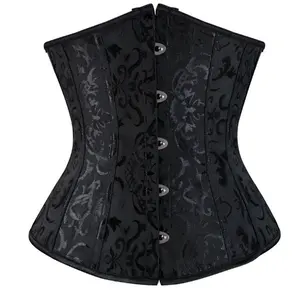 Hot sale 24 steel bone sculpting jacquard waist clip corset abdomen corset training corset