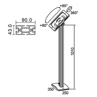 Koford Metal Alüminyum Alaşımlı iPad ve Tablet Yer Standı/Rafı/Braketi/Tutucu (PAD001C)-Özelleştirilebilir