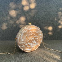 Sac à bandoulière élégant et tendance en acrylique motif rose 2026, pochette créative pour pièces de monnaie et rouge à lèvres, sac de soirée bandoulière