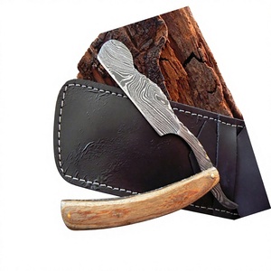 ASAP Professional <b>Straight</b> Blade Damascus Stainless Steel Wet Shaving <b>Razor</b> for Men with Foldable Wood Handle - Product Image 2