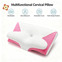Oreiller en mousse à mémoire de forme en forme de corne de bœuf, oreiller cervical pour le soutien du sommeil, oreiller à récupération lente pour soulager les douleurs cervicales