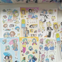 Stiker Gadis Anime Kartun Lucu untuk Diary DIY, Stiker Tahan Air, Stiker Instagram