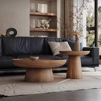 Table basse moderne minimaliste en noyer, ensemble de tables de salon de luxe, durable, écologique, avec rangement pour la décoration de la maison