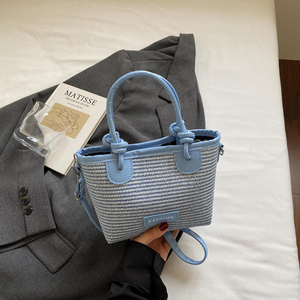 Woven Nylon Bag for Women 2026 New Model Crossbody Bag Summer Handbag Two Open Straps Medium <b>square</b> Bag for Work - Product Image 2