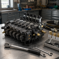 Ensemble de distributeur hydraulique principal pour excavatrice, bloc de soupapes directionnelles multivoies pour système hydraulique de pelle