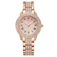 Ensemble de Bijoux Luxe Saint-Valentin 2025 Collier Diamants Bracelet Boucles d'Oreilles Bague Montre Quartz Romaine Incrustée