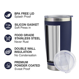 Tazza da Viaggio Personalizzata a Doppia Parete per Acqua e Caffè, Tumbler da 20 Oz in Acciaio Inox con Isolamento Sottovuoto, Coperchio e Cannuccia - Product Image 4